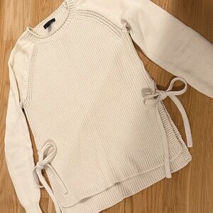 EUC ✨ J. Crew Elegant Cream Sweater with Side Ties